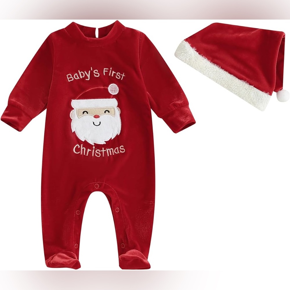 NWT Velvet baby’s first Christmas Footie